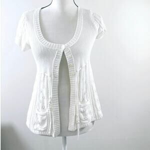 Vintage American Eagle Cream Babydoll Sweater Top Y2K - Size M